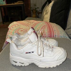 Skechers White and Red Women's Sneakers